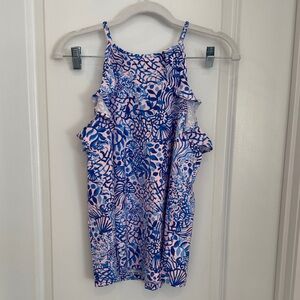 Lilly Pulitzer Blue and Pink Patterned Sleeveless Top XS